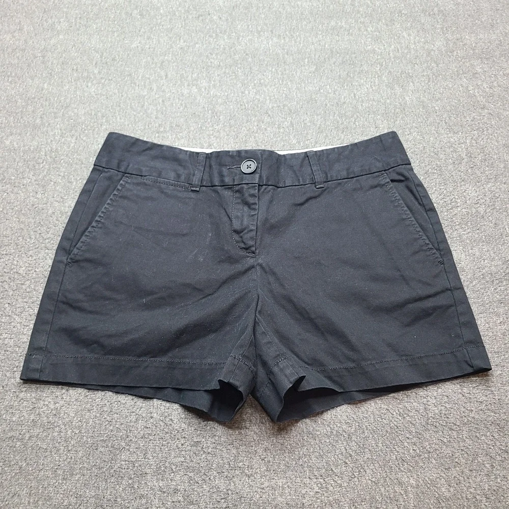 Ann Taylor LOFT Chino Shorts Womens 2 Black Excellent Cotton Mid Rise 4in Inseam
